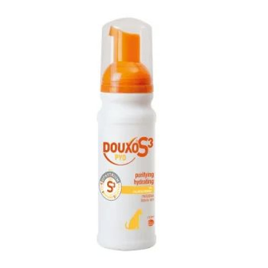 Douxo S3 Pyo Mousse – Spumă Antimicrobiană fără Clătire pentru Câini și Pisici – 150 ml